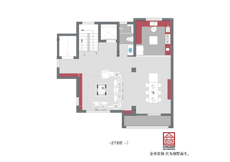 西山林语二期-一层平面布置图