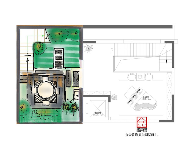 绿城桃花源300平米户型负一平面布置图