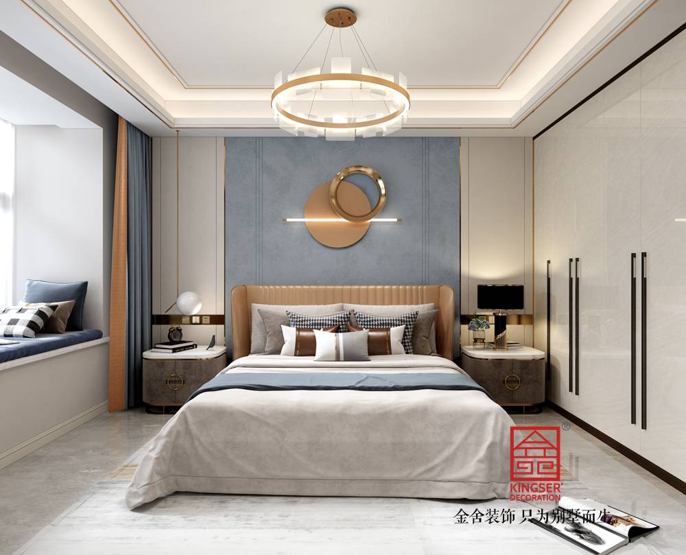 东南智汇城191平米美式轻奢风格装修-卧室
