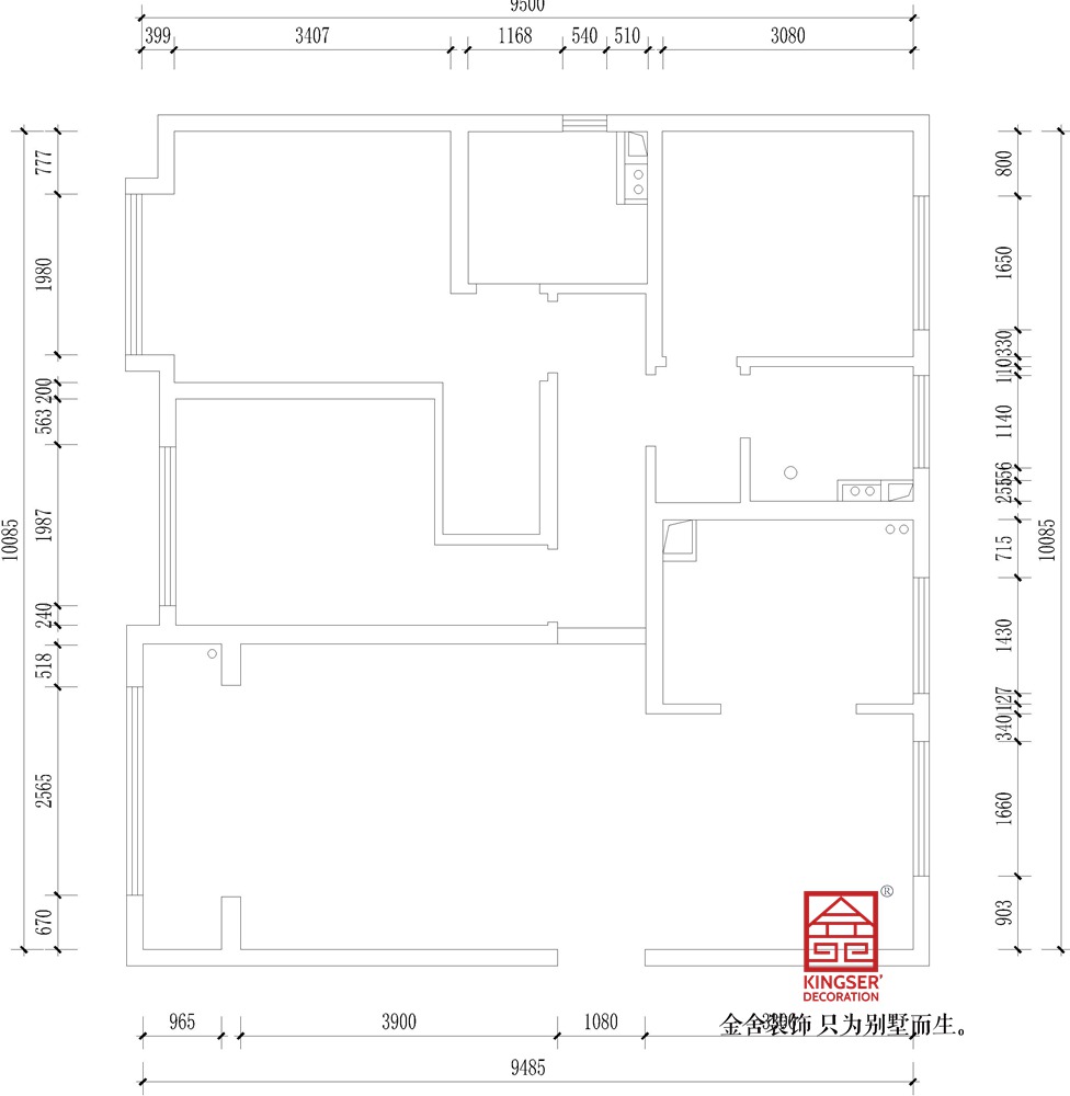 融创中心125平米新中式风格装修户型解析