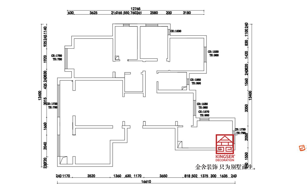 保利拉菲公馆178平美式装修户型解析