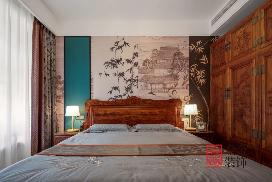 君悦府150平米中式风格装修-卧室