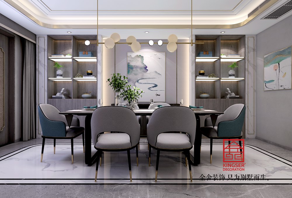 鑫界王府446平米新中式风格装修-餐厅