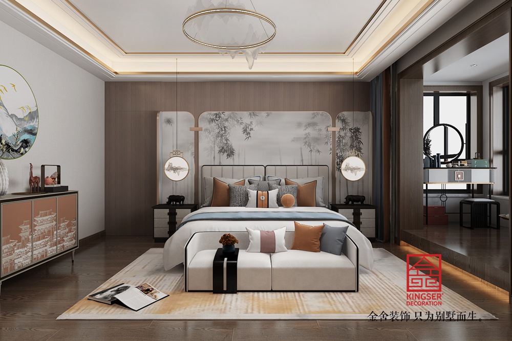 橄榄家园200平米新中式风格装修-卧室