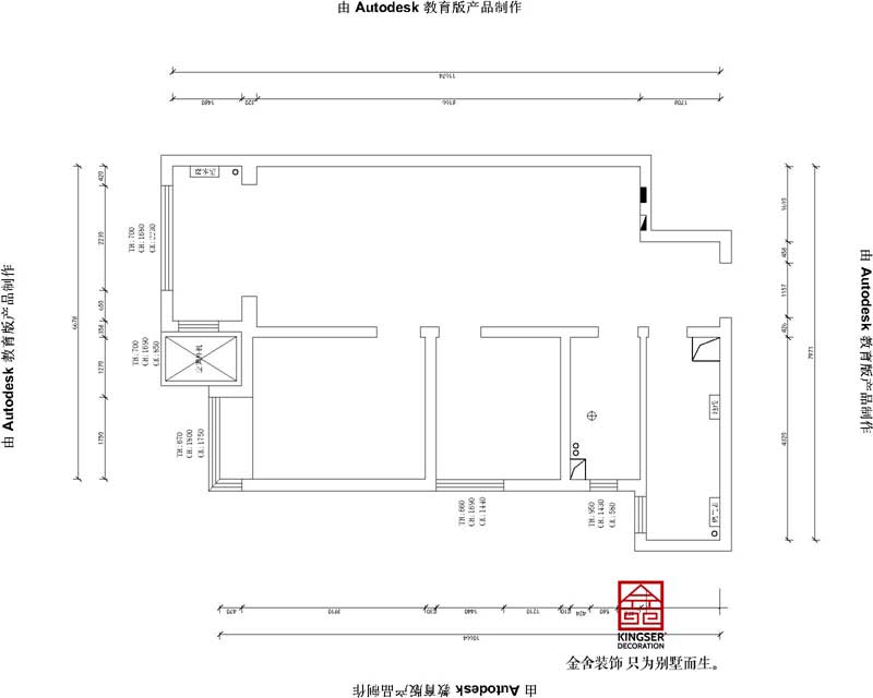 东南智汇城94平极简风格户型分析-原始平面图