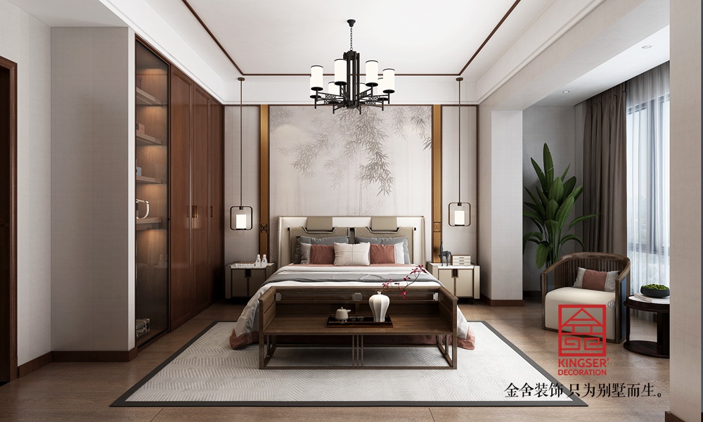 汉王府200平米新中式风格装修-卧室