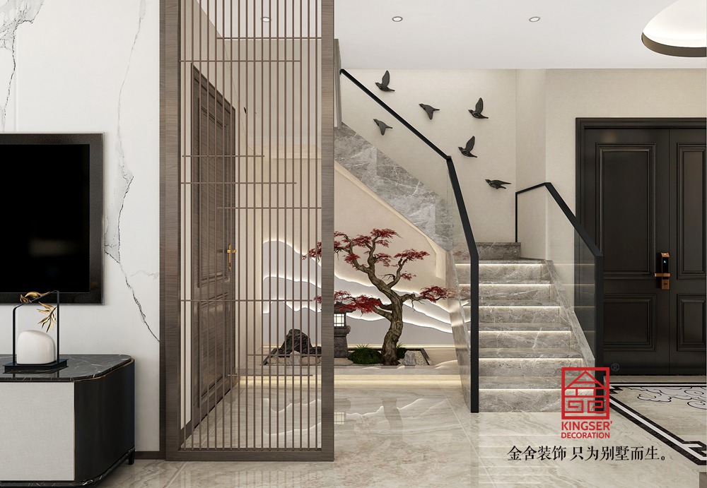 汉王府200平米新中式风格装修-玄关