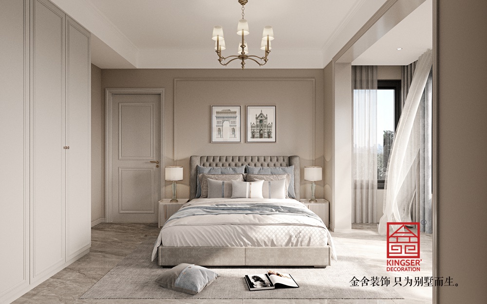 汉王府160平米现代美式风格装修-卧室
