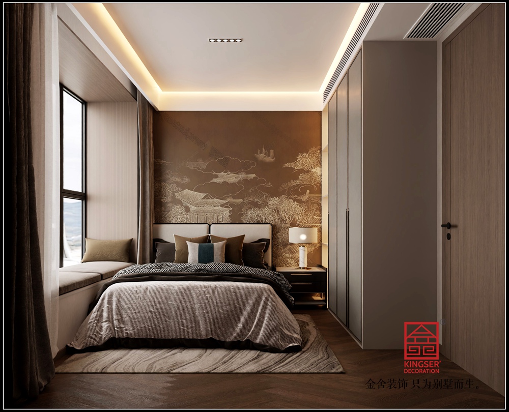 瑞凝府185平米新中式风格装修-卧室