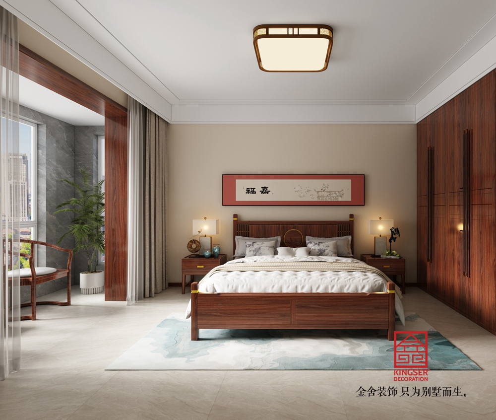 维多利亚175平米新中式风格装修-卧室