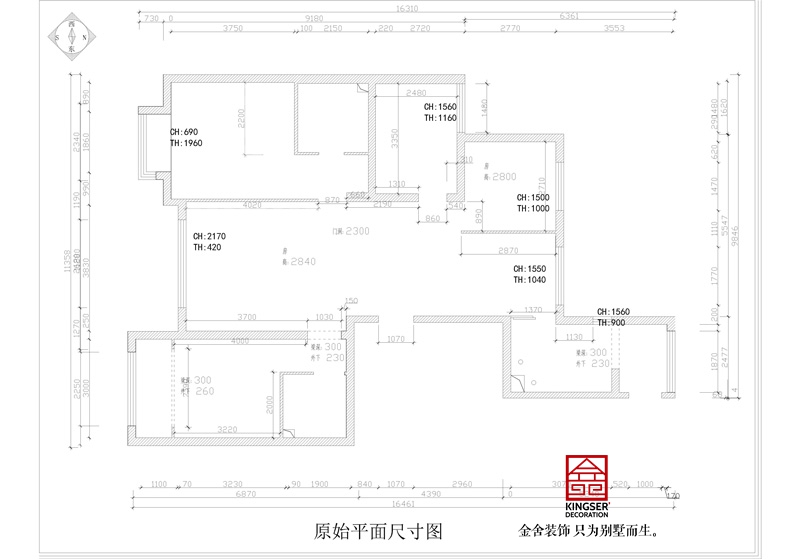 天成明月洲139平米原始平面图