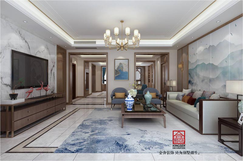 荣盛华府190平米中式风格装修效果图
