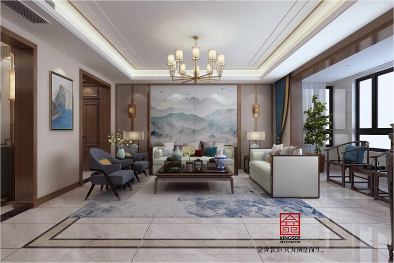 荣盛华府190平米中式风格装修效果图
