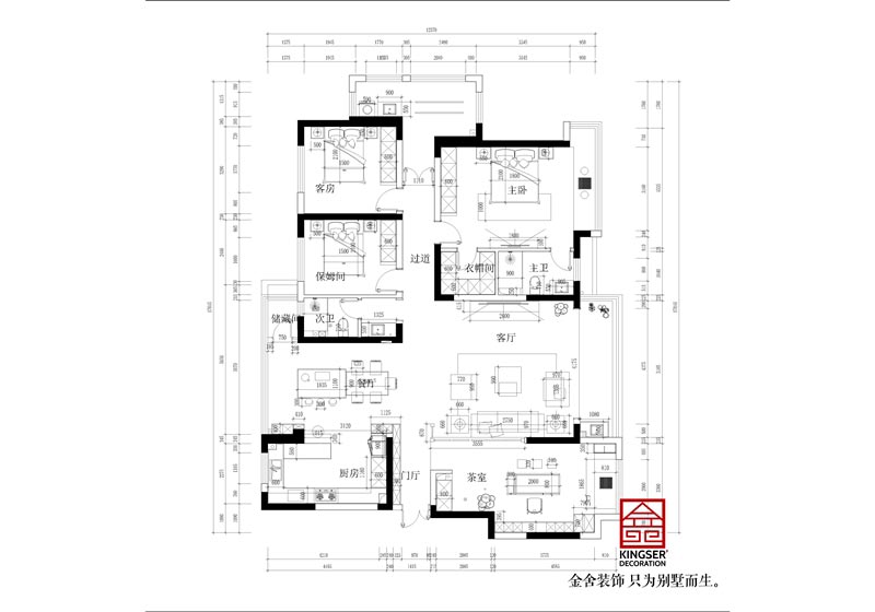 深州国宾壹号200平米户型平面布置图