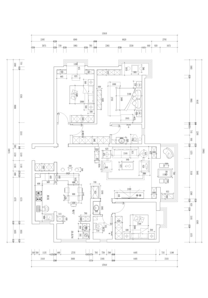 健康城160平米户型优缺点分析