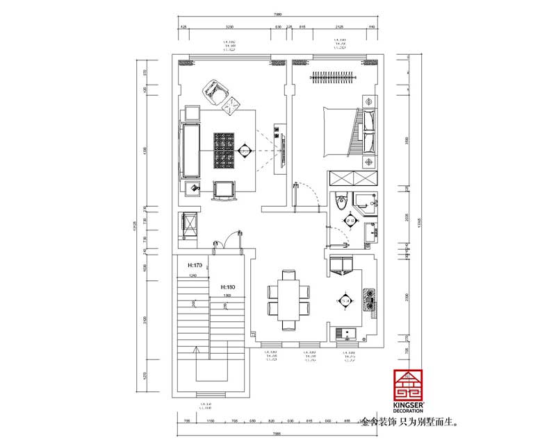 安国市数字中药都300平别墅装修户型设计方案