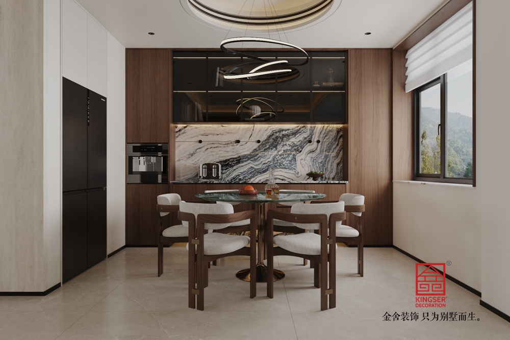大者211平米奶油中古风装修-餐厅